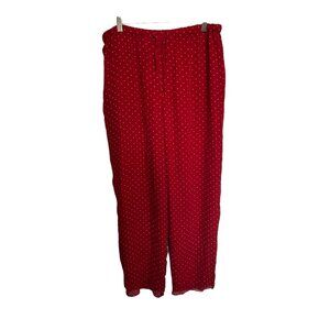 Vintage Lauren Ralph Lauren Womens Red Polka Dot Silk Pants Size L